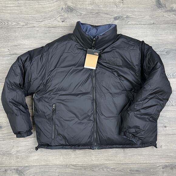 The North Face Jacket Size 2XL Womens Reversible Nuptse 92 Denim Blue Black $380 - Picture 7 of 12